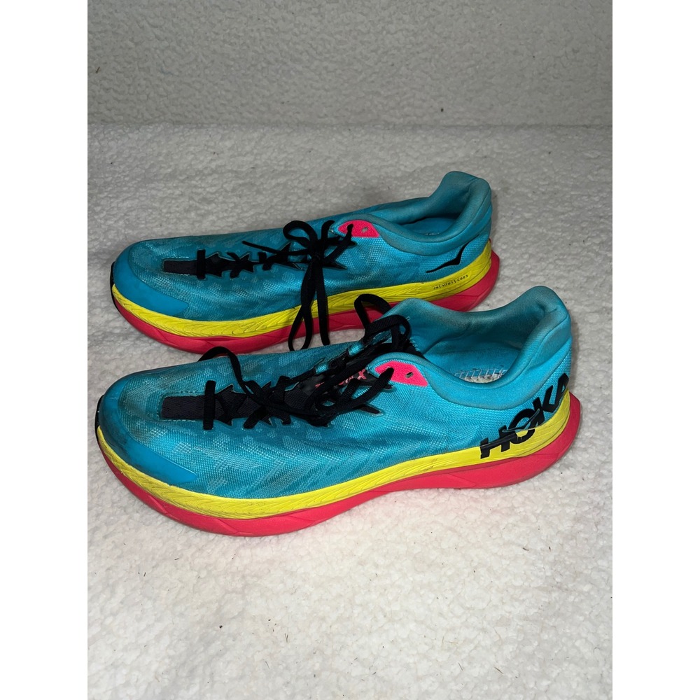 Hoka Tecton X Mens Trail Running Shoes Scuba Blue Yellow‎ 1123161 Size 12D